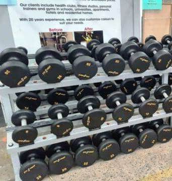 second hand Fit and Fast Dumbbell Rack and Set