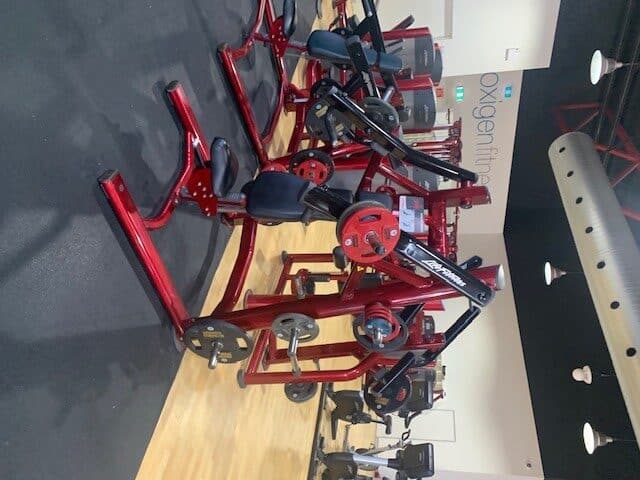 used life fitness flat chest press machine in a gym fitout