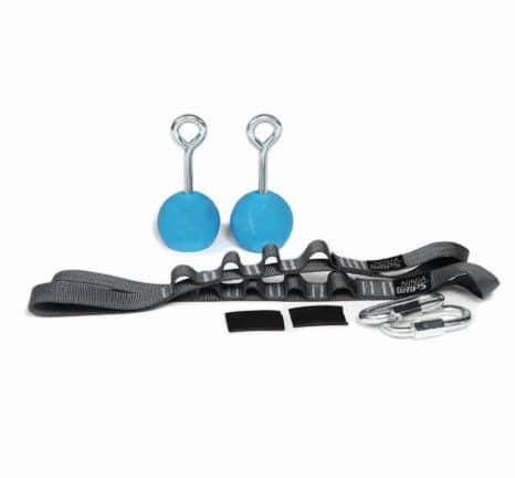Ninja Grips 2.5″ Sphere Blue with rope and carabiner attachments