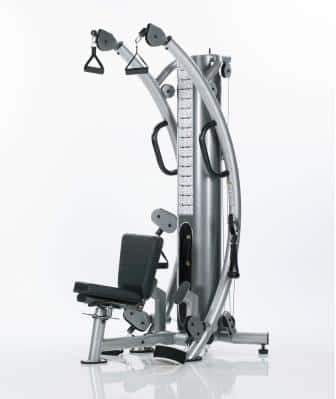 TuffStuff Six-Pak Base Functional Trainer (SPT-6b) with a bench