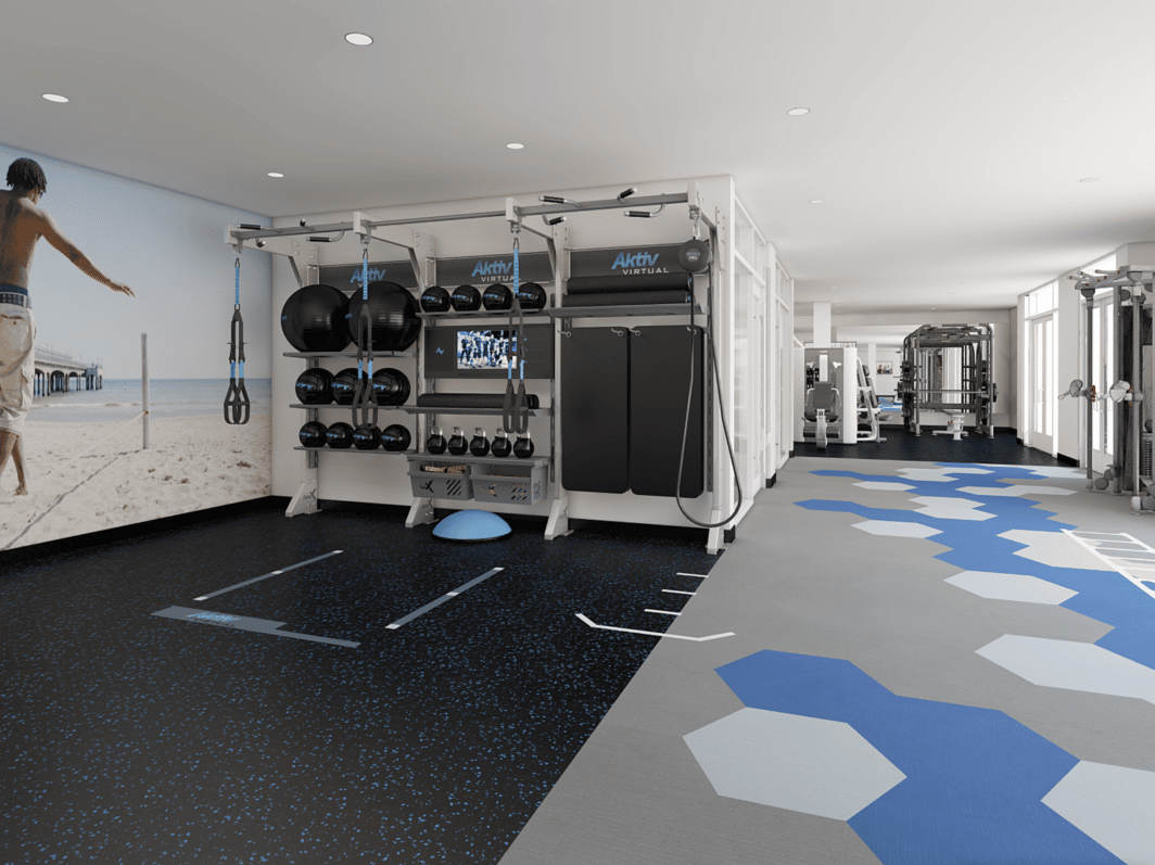 GYMRAX Triple Bay Suspension in a commercial gym